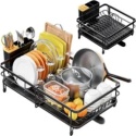 Ociekacz do naczyń, rozszerzalny (32,5 cm - 54,6 cm) stojak do suszenia naczyń czarny