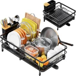 Ociekacz do naczyń, rozszerzalny (32,5 cm - 54,6 cm) stojak do suszenia naczyń czarny