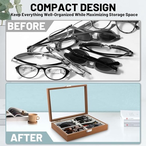 Organizer na okulary 8 przegródek organizer do przechowywania Homeanda