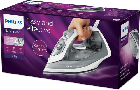 Philips EasySpeed Żelazko Parowe, 4 Ustawienia Pary, 2000 W