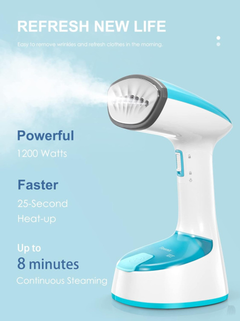 Reemix Steamer do ubrań, składany podróżny, 20 g/min Reemix Steamer do ubrań, składany podróżny, 20 g/min