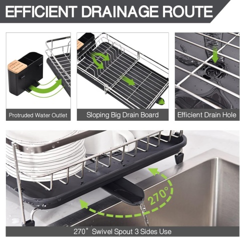 Rozszerzalna suszarka do naczyń, regulowana, stal nierdzewna