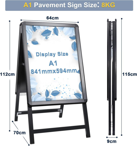 STOJAK REKLAMOWY ALUMINIOWY A1 DWUSTRONNY