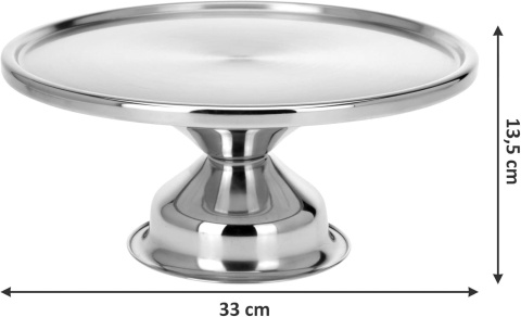 Spetebo Patera na tort ze stali nierdzewnej z nóżką – 33 cm