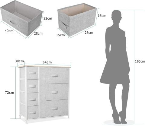 YITAHOME Komoda, 7-szufladowy organizer do przechowywania z włókniny