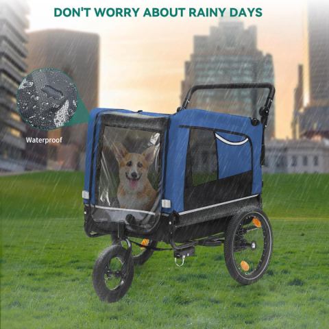 YITAHOME Przyczepa rowerowa dla psa 3 w 1 z obrotowym kołem
