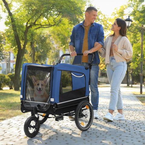 YITAHOME Przyczepa rowerowa dla psa 3 w 1 z obrotowym kołem