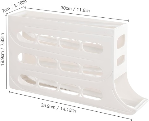 Ysguyyz 4-poziomowy automatyczny dozownik jajek do organizacji lodówki