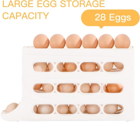 Ysguyyz 4-poziomowy automatyczny dozownik jajek do organizacji lodówki