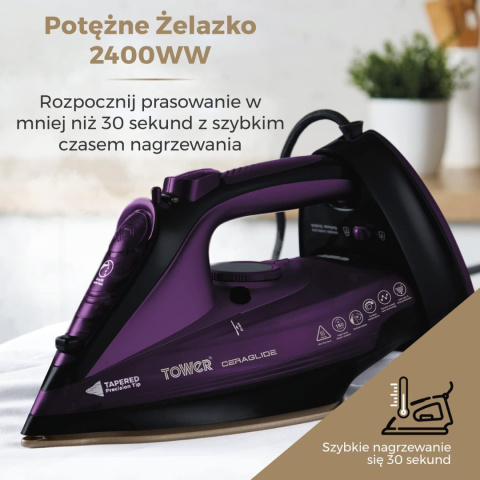 Żelazko Parownica Tower T22008 2400 W, bezprzewodowe