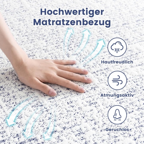 BedStory Materac 160 x 200 cm, 2 stopnie twardości H3-H4 i H5, 20 cm wysokości