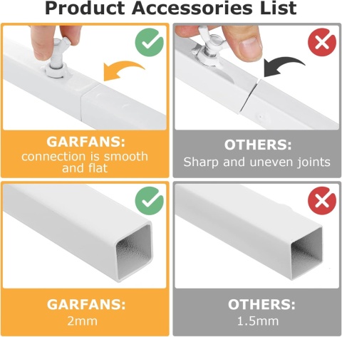 GARFANS Łuk weselny, metalowy dekoracyjny łuk ślubny, 2 m x2 m (biały)