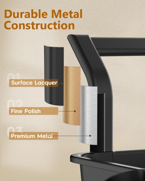 HBTower Wózek Kuchenny 3 Poziomy na Kółkach, Wielofunkcyjny z Półkami