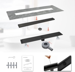 ODPŁYW LINIOWY PRYSZNIC BRODZIK NISKI SYFON 110 cm