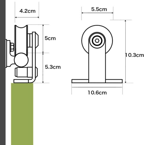 Prowadnica szyna rolkowa 200 cm do drzwi przesuwnych ze stali nierdzew
