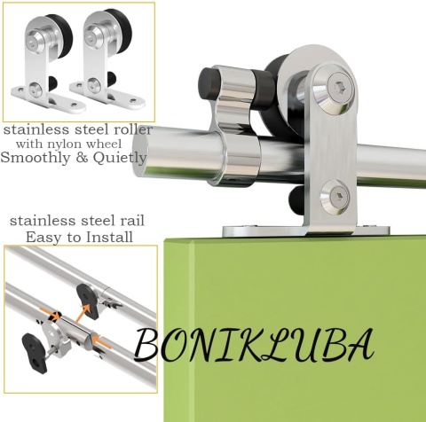 Prowadnica szyna rolkowa 200 cm do drzwi przesuwnych ze stali nierdzew