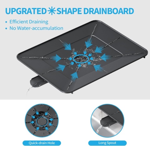 Rozkładana suszarka do naczyń - Aluminiowa ociekacz nadblatowy