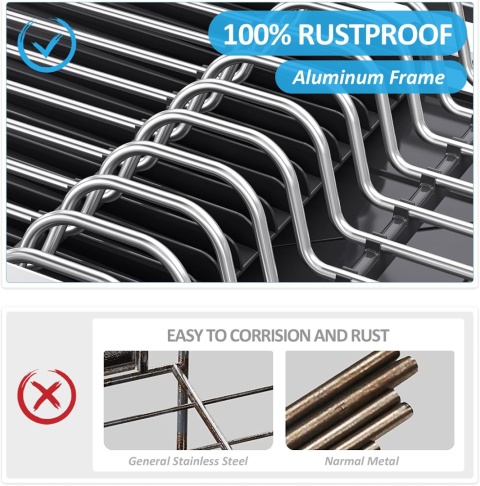 Rozkładana suszarka do naczyń - Aluminiowa ociekacz nadblatowy