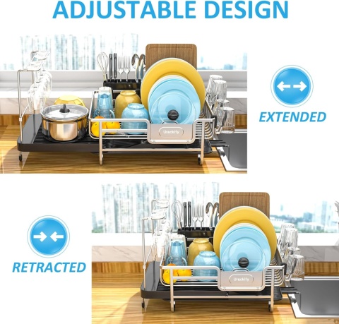 Rozkładana suszarka do naczyń - Aluminiowa ociekacz nadblatowy