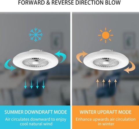 Wentylator Lampa sufitowa LED 60 cm, regulowana prędkość , 3000-5500 K