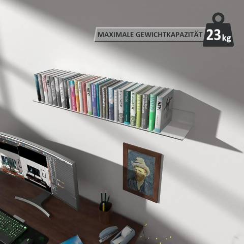 91cm Przezroczyste długie pływające półki na ścianę, akrylowa 2 szt 91cm Przezroczyste długie pływające półki na ścianę, akrylowa 2 szt