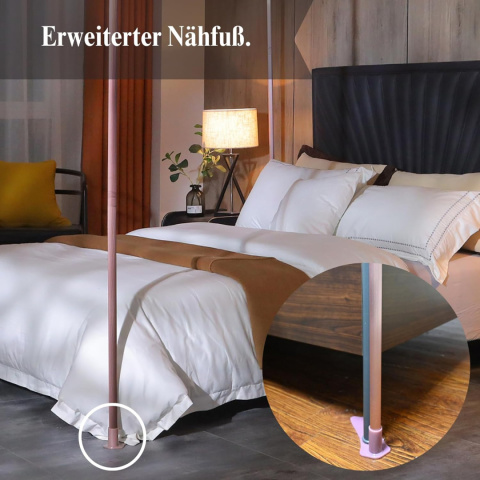 Beyeutao Rama baldachimu w kolorze różowego złota 150x200 cm aluminium