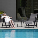 GrandPatio Składany Leżak Fotel Ogrodowy z Podnóżkiem Regulacja Czarny GrandPatio Składany Leżak Fotel Ogrodowy z Podnóżkiem Regulacja Czarny
