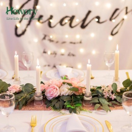 Hewory Szklane świeczniki: 10 szt. świeczników do świec stożkowych