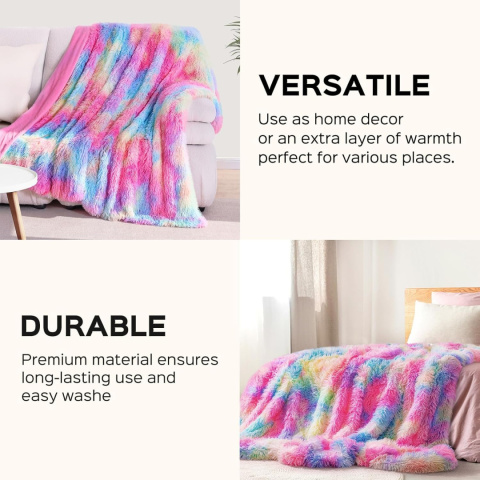 KANKAEU Rainbow Blanket, puszysty koc 160×200 cm KANKAEU Rainbow Blanket, puszysty koc 160×200 cm