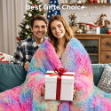 KANKAEU Rainbow Blanket, puszysty koc 160×200 cm