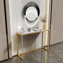Konsola FATIVO Marmur 100 x 30 x 78,5cm biały, złoty