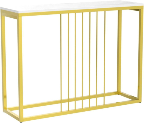 Konsola FATIVO Marmur 100 x 30 x 78,5cm biały, złoty Konsola FATIVO Marmur 100 x 30 x 78,5cm biały, złoty