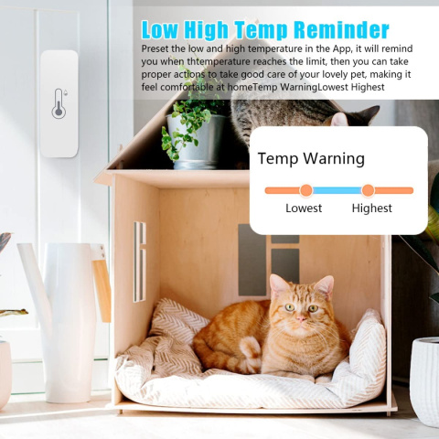 Monitor temperatury WiFi, inteligentny czujnik powiadomieniami, Alexa Monitor temperatury WiFi, inteligentny czujnik powiadomieniami, Alexa