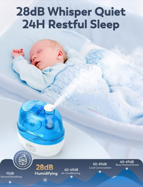 Nawilżacz powietrza, 2,2 l, nawilżacz powietrza do pokoju dziecięcego Nawilżacz powietrza, 2,2 l, nawilżacz powietrza do pokoju dziecięcego