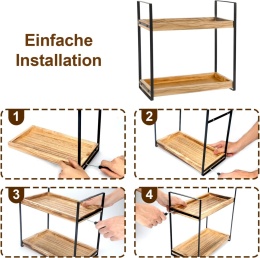 Regał stojący, organizer łazienkowy, odporny na wilgoć, drewniany