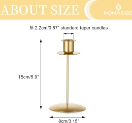 Romadedi Świecznik, świecznik, świece prętowe, zestaw 6 sztuk metalowe