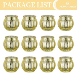 Romadedi Szklany świecznik na świece, 12 szt., stojak na świece