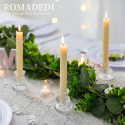 Romadedi Szklany świecznik, świece prętowe, zestaw 10 sztuk Romadedi Szklany świecznik, świece prętowe, zestaw 10 sztuk