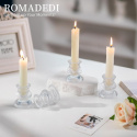 Romadedi Szklany świecznik, świece prętowe, zestaw 10 sztuk Romadedi Szklany świecznik, świece prętowe, zestaw 10 sztuk