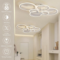 SUCIKORIO Lampa sufitowa LED do salonu z pilotem i aplikacją80 cm