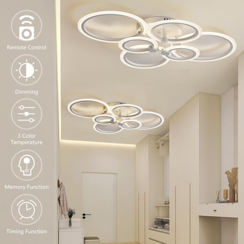 SUCIKORIO Lampa sufitowa LED do salonu z pilotem i aplikacją80 cm SUCIKORIO Lampa sufitowa LED do salonu z pilotem i aplikacją80 cm