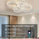 SUCIKORIO Lampa sufitowa LED do salonu z pilotem i aplikacją80 cm