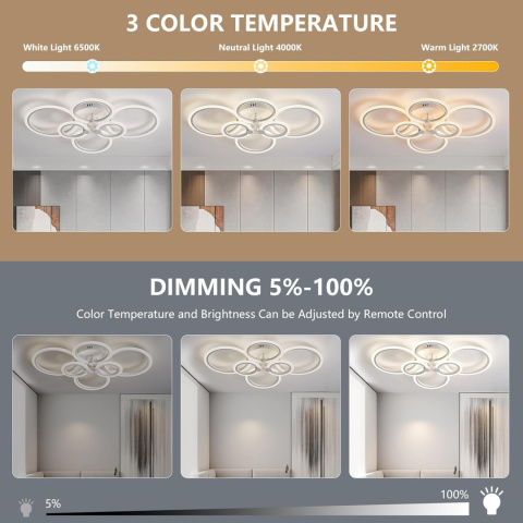 SUCIKORIO Lampa sufitowa LED do salonu z pilotem i aplikacją80 cm SUCIKORIO Lampa sufitowa LED do salonu z pilotem i aplikacją80 cm