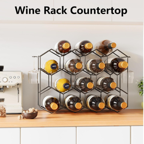 Stojak na wino Urban Deco Countertop na 14 butelek Stojak na wino Urban Deco Countertop na 14 butelek
