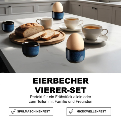 TELANKS Porcelanowy kieliszek do jajek, zestaw 4 sztuk TELANKS Porcelanowy kieliszek do jajek, zestaw 4 sztuk