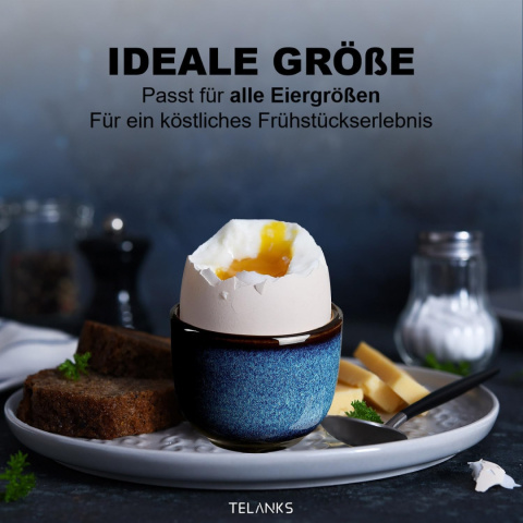 TELANKS Porcelanowy kieliszek do jajek, zestaw 4 sztuk TELANKS Porcelanowy kieliszek do jajek, zestaw 4 sztuk