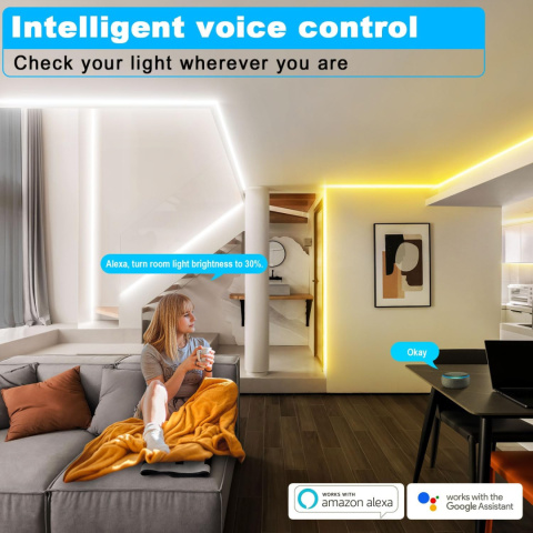 TENDIST Taśma LED 20 m, c3000 K - 6500 K, kompatybilna z Alexą Smart TENDIST Taśma LED 20 m, c3000 K - 6500 K, kompatybilna z Alexą Smart