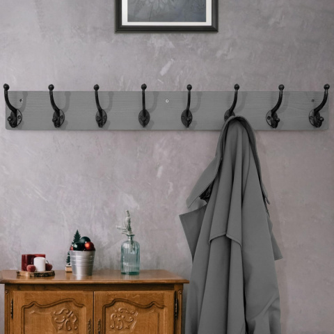 WEBI Rustykalny wieszak na ubrania, 8 żeliwnych wieszaków 90 cm WEBI Rustykalny wieszak na ubrania, 8 żeliwnych wieszaków 90 cm