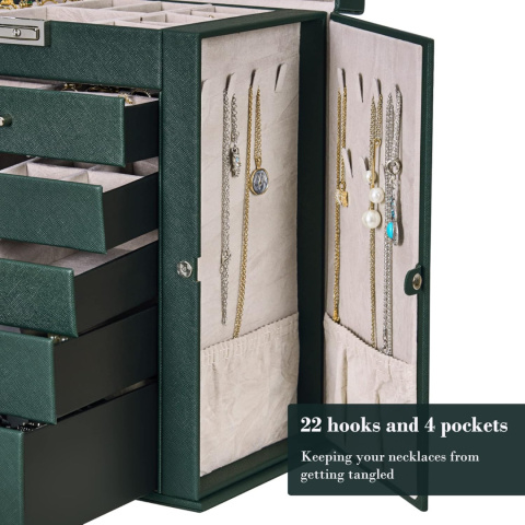 Yorbay Seelux szkatułka na biżuterię, z 5 szufladami i lustrem