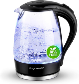 Aigostar Czajnik elektryczny szklany z podświetleniem LED, 2200 W, 1.7 L BPA free